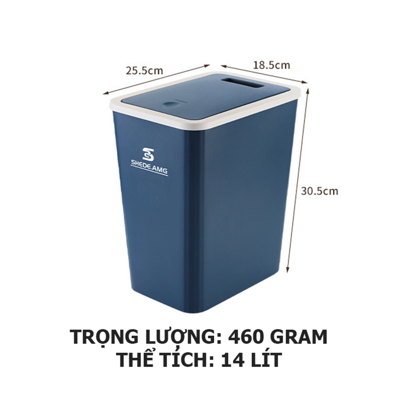 Thùng Rác Nắp Bật 13 Lít, Nắp Có Nhấn Nút Thiết Kế Đẹp Và Thể Tích Lớn Cho Nhiều Phòng TR3