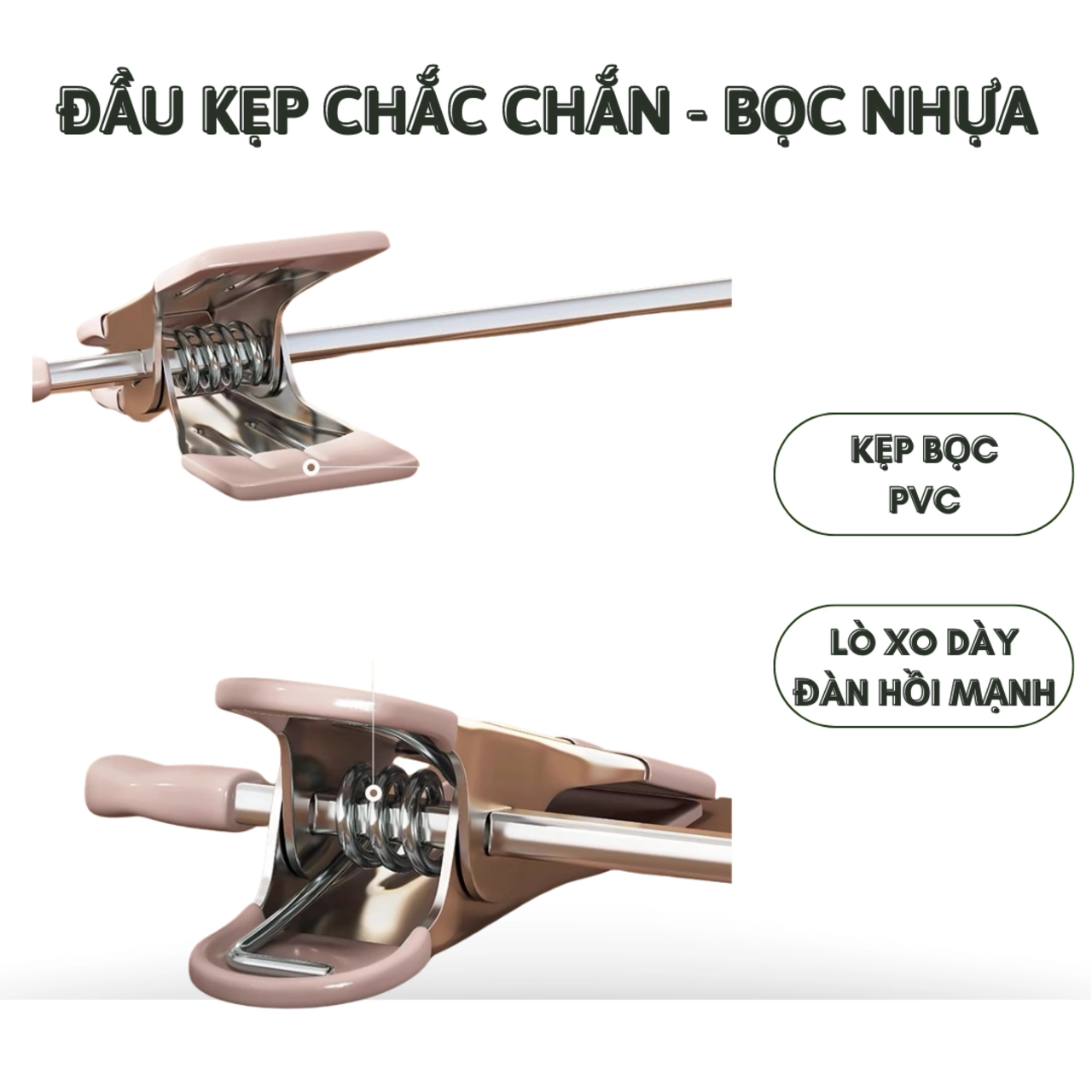 Móc Kẹp Quần Áo Inox Bọc Nhựa Cao Su Chống Trơn Trượt Không Để Lại Vết Hằn Trên Vải - FL55