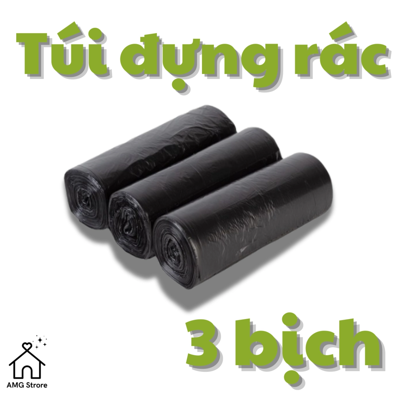 [COMBO] 3 Cuộn Túi Rác Tự Phân Hủy - Size Lớn 55*65 cm - Thân Thiện Với Môi Trường - TB3
