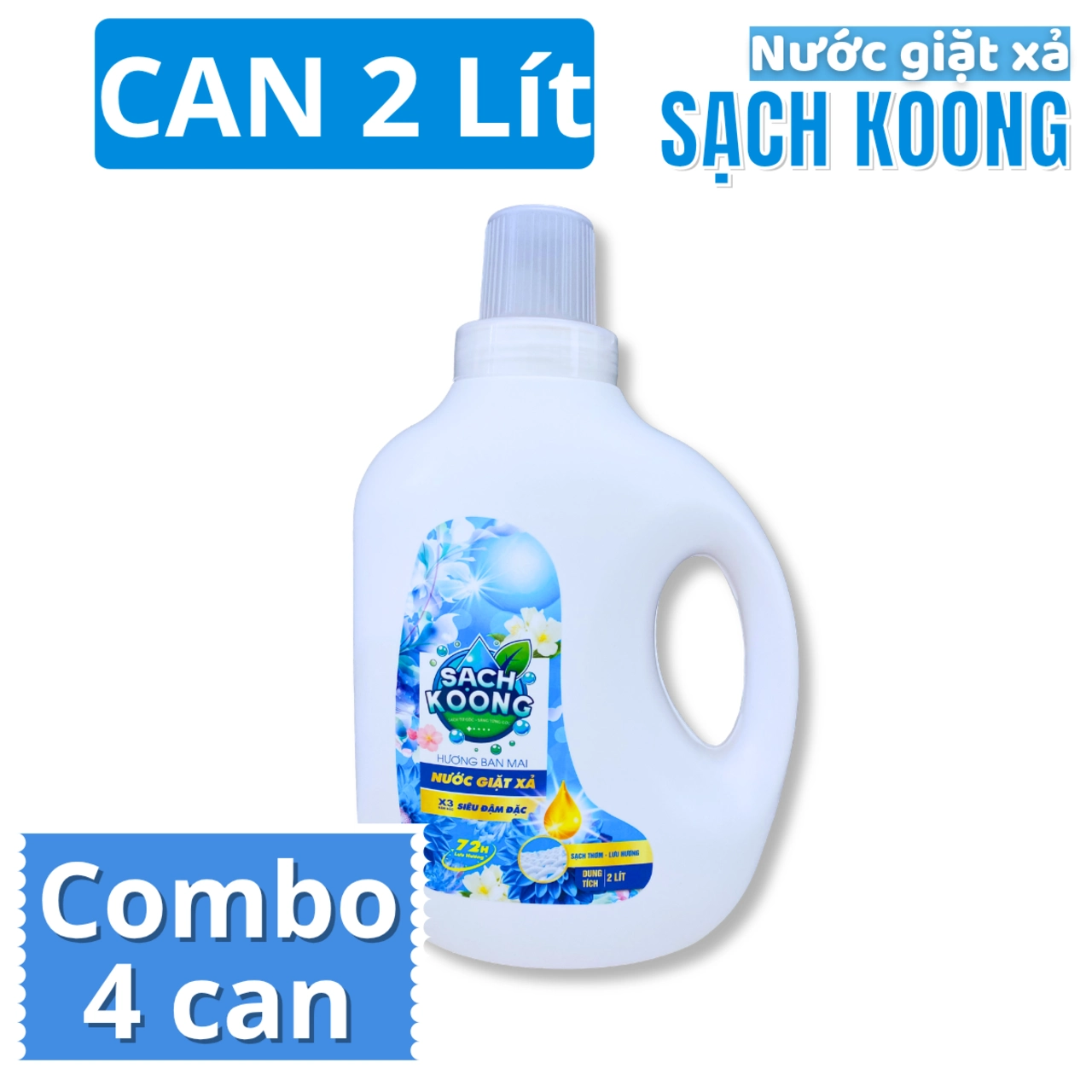 Nước Giặt Xả SẠCH KOONG Hương Ban Mai Tươi Mát Thanh Lịch, Lưu Hương Dài Lâu, Đánh Bay Vết Bẩn Cứng Đầu