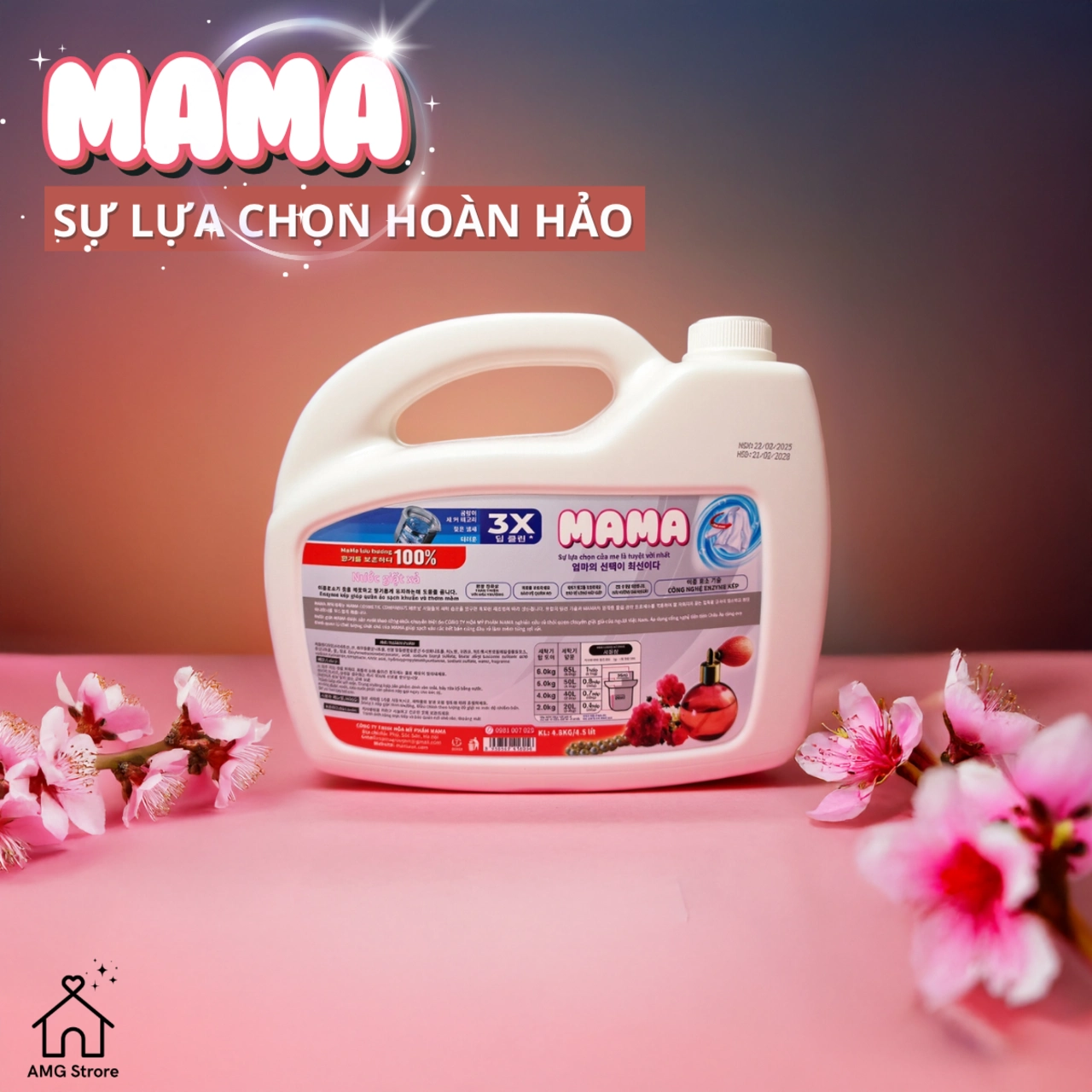 Nước Giặt Xả MAMA Hương Thơm Comfort Tươi Mát Thanh Lịch, Lưu Hương Lâu, Đánh Bay Vết Bẩn Cứng Đầu, 4.8KG-5L